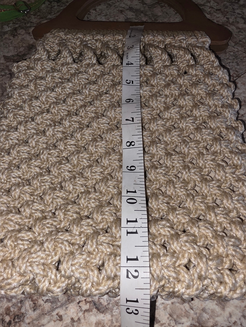 Vintage Handcrafted Macrame Cream Crochet Top-Handle Women's Bag - Picture 2 of 4